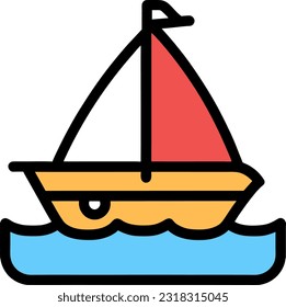 vector illustration of boat on the sea