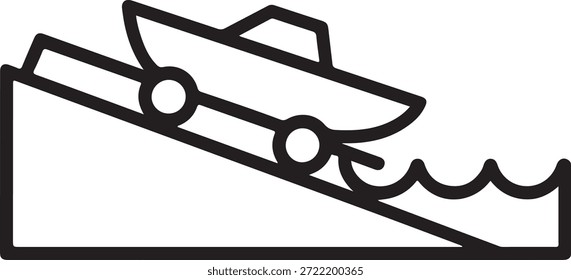 Ilustração vetorial de um barco em um reboque
