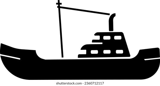 vector illustration of a boat on a transparent background