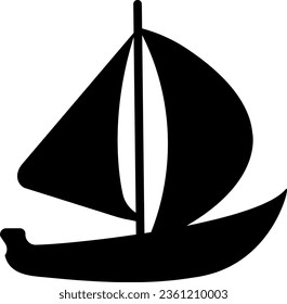 vector illustration of a boat on a transparent background