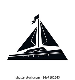 Vector illustration of boat and ship logo. Collection of boat and ocean vector icon for stock.