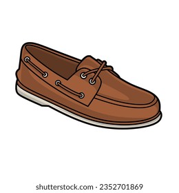 Vector Illustration of Boat shoes with White Background