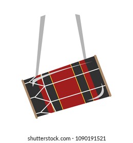 Vector illustration of a boduberu drum in cartoon style isolated on white background
