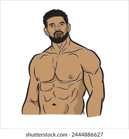 Vector illustration of Body builder      