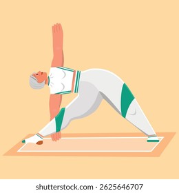vector illustration of a Body fat woman working out. Healthy lifestyle.