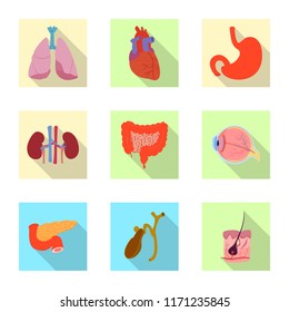 Vector illustration of body and human icon. Set of body and medical vector icon for stock.