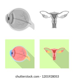 Vector illustration of body and human icon. Set of body and medical stock symbol for web.