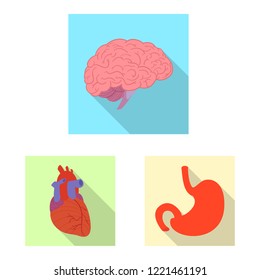 Vector illustration of body and human icon. Set of body and medical stock symbol for web.