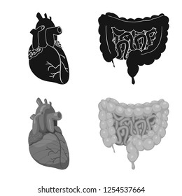 Vector illustration of body and human icon. Set of body and medical vector icon for stock.