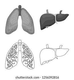 Vector illustration of body and human icon. Set of body and medical vector icon for stock.