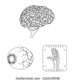 Vector illustration of body and human icon. Set of body and medical vector icon for stock.
