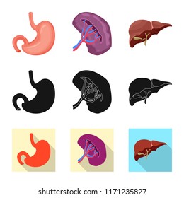Vector illustration of body and human logo. Collection of body and medical vector icon for stock.