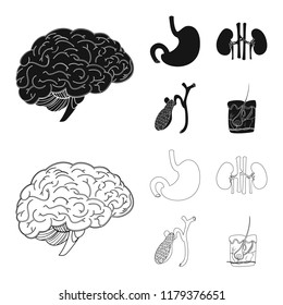 Vector illustration of body and human logo. Collection of body and medical vector icon for stock.
