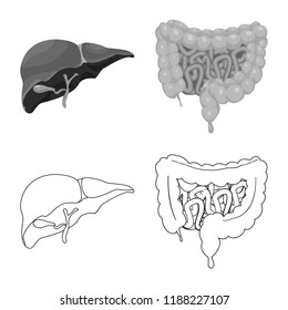 Vector illustration of body and human logo. Collection of body and medical vector icon for stock.