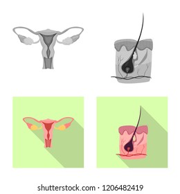 Vector illustration of body and human logo. Collection of body and medical stock symbol for web.