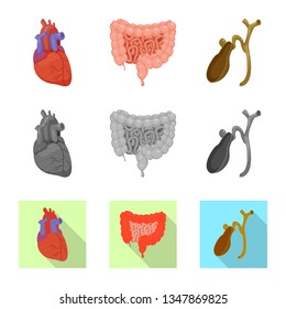 Vector illustration of body and human logo. Collection of body and medical vector icon for stock.