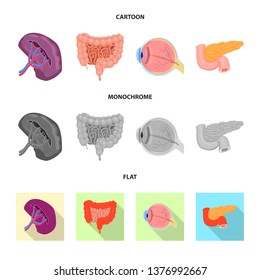 Vector illustration of body and human logo. Set of body and medical vector icon for stock.