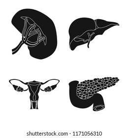 Vector illustration of body and human sign. Collection of body and medical stock symbol for web.