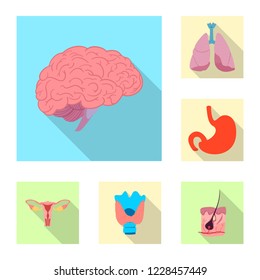 Vector illustration of body and human sign. Set of body and medical stock symbol for web.