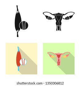 Vector illustration of body and human sign. Set of body and medical vector icon for stock.