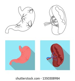 Vector illustration of body and human sign. Collection of body and medical vector icon for stock.