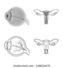 Vector illustration of body and human symbol. Set of body and medical stock symbol for web.
