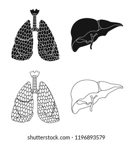 Vector illustration of body and human symbol. Collection of body and medical stock symbol for web.