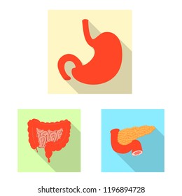 Vector illustration of body and human symbol. Set of body and medical stock vector illustration.