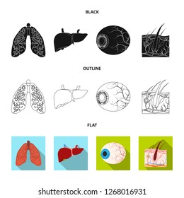 Vector illustration of body and human symbol. Set of body and medical stock vector illustration.
