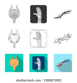 Vector illustration of body and human symbol. Set of body and medical vector icon for stock.