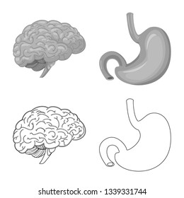 Vector illustration of body and human symbol. Set of body and medical stock symbol for web.