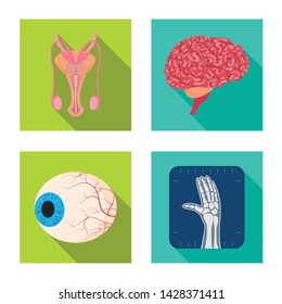 Vector illustration of body and human symbol. Collection of body and medical stock vector illustration.