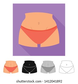 Vector illustration of body and part icon. Collection of body and anatomy stock vector illustration.