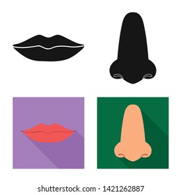 Vector illustration of body and part icon. Collection of body and anatomy stock symbol for web.