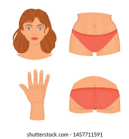 Vector illustration of body and part icon. Collection of body and anatomy vector icon for stock.