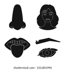 Vector illustration of body and part logo. Collection of body and anatomy vector icon for stock.