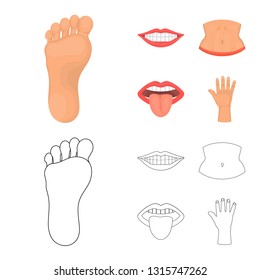 Vector illustration of body and part logo. Set of body and anatomy stock vector illustration.