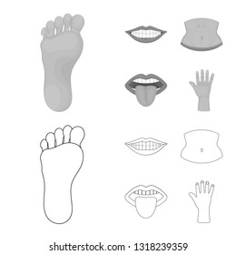 Vector illustration of body and part logo. Collection of body and anatomy vector icon for stock.