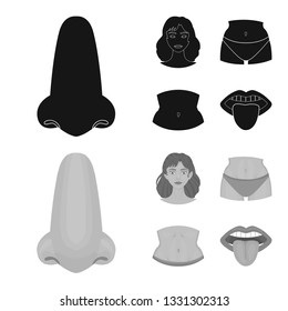 Vector illustration of body and part logo. Set of body and anatomy vector icon for stock.