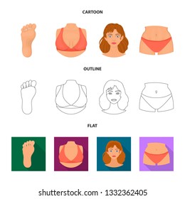 Vector illustration of body and part logo. Collection of body and anatomy stock vector illustration.