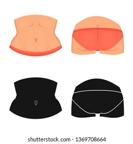 Vector illustration of body and part logo. Set of body and anatomy stock symbol for web.