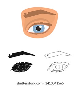 Vector illustration of body and part logo. Collection of body and anatomy stock symbol for web.