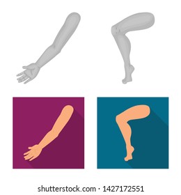 Vector illustration of body and part logo. Set of body and anatomy vector icon for stock.