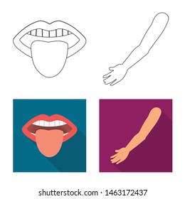 Vector illustration of body and part logo. Collection of body and anatomy stock vector illustration.