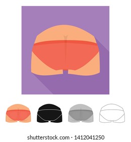 Vector illustration of body and part sign. Set of body and anatomy vector icon for stock.