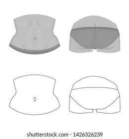 Vector illustration of body and part sign. Set of body and anatomy stock symbol for web.