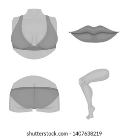 Vector illustration of body and part symbol. Collection of body and anatomy stock symbol for web.