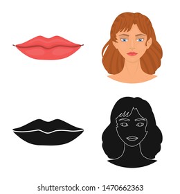 Vector illustration of body and part symbol. Collection of body and anatomy vector icon for stock.