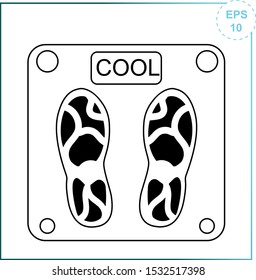Vector illustration of body scales. Scales for measuring body weight. Linear weight icon