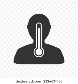 Vector illustration of body temperature icon in dark color and transparent background(PNG).